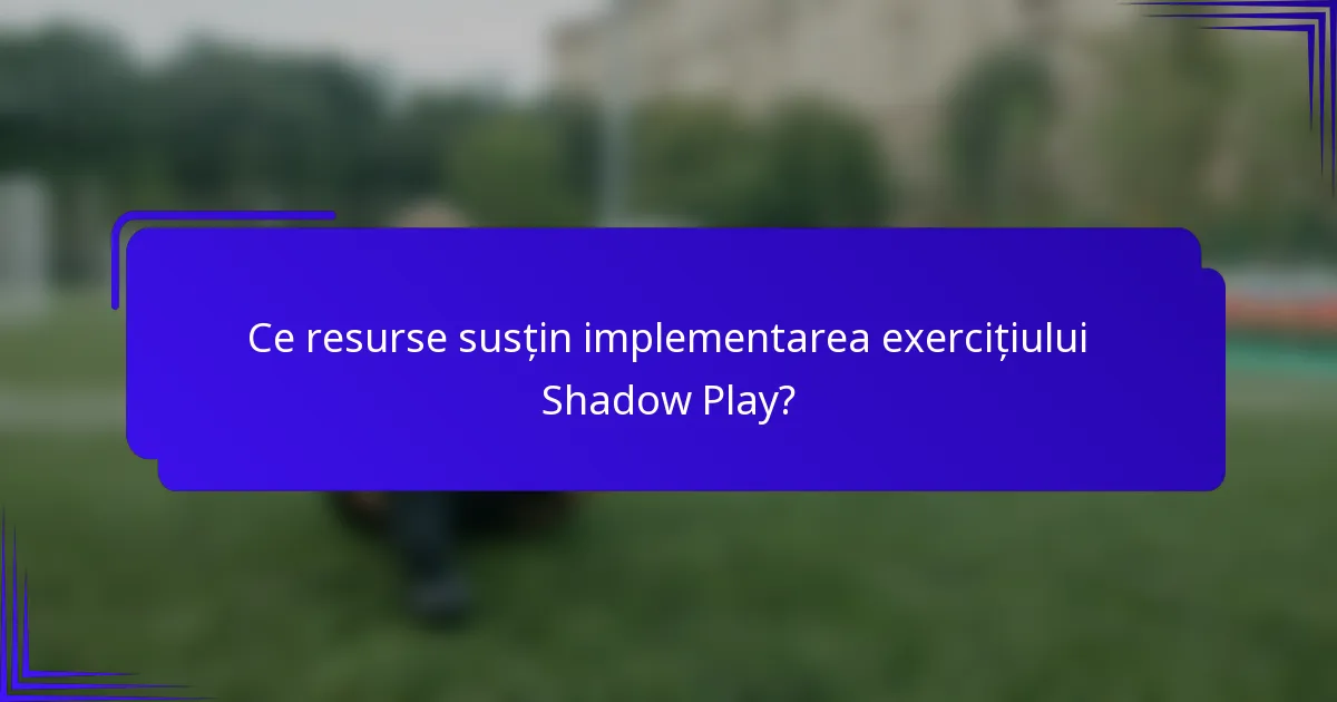 Ce resurse susțin implementarea exercițiului Shadow Play?