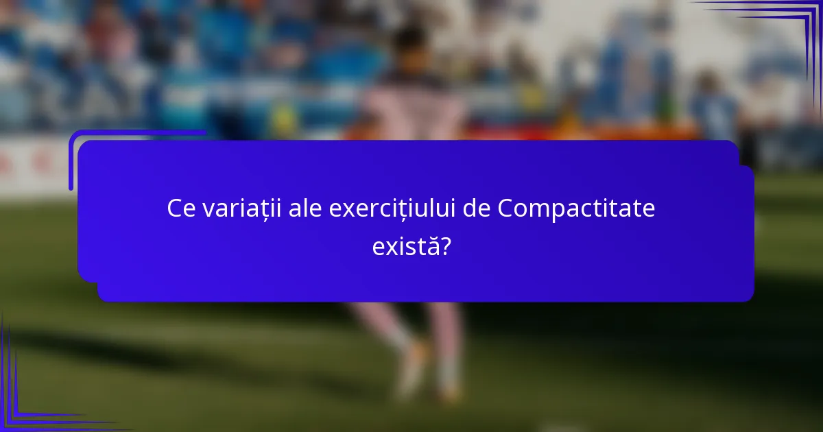 Ce variații ale exercițiului de Compactitate există?